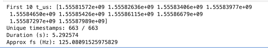 Vibration duration and sampling frequency