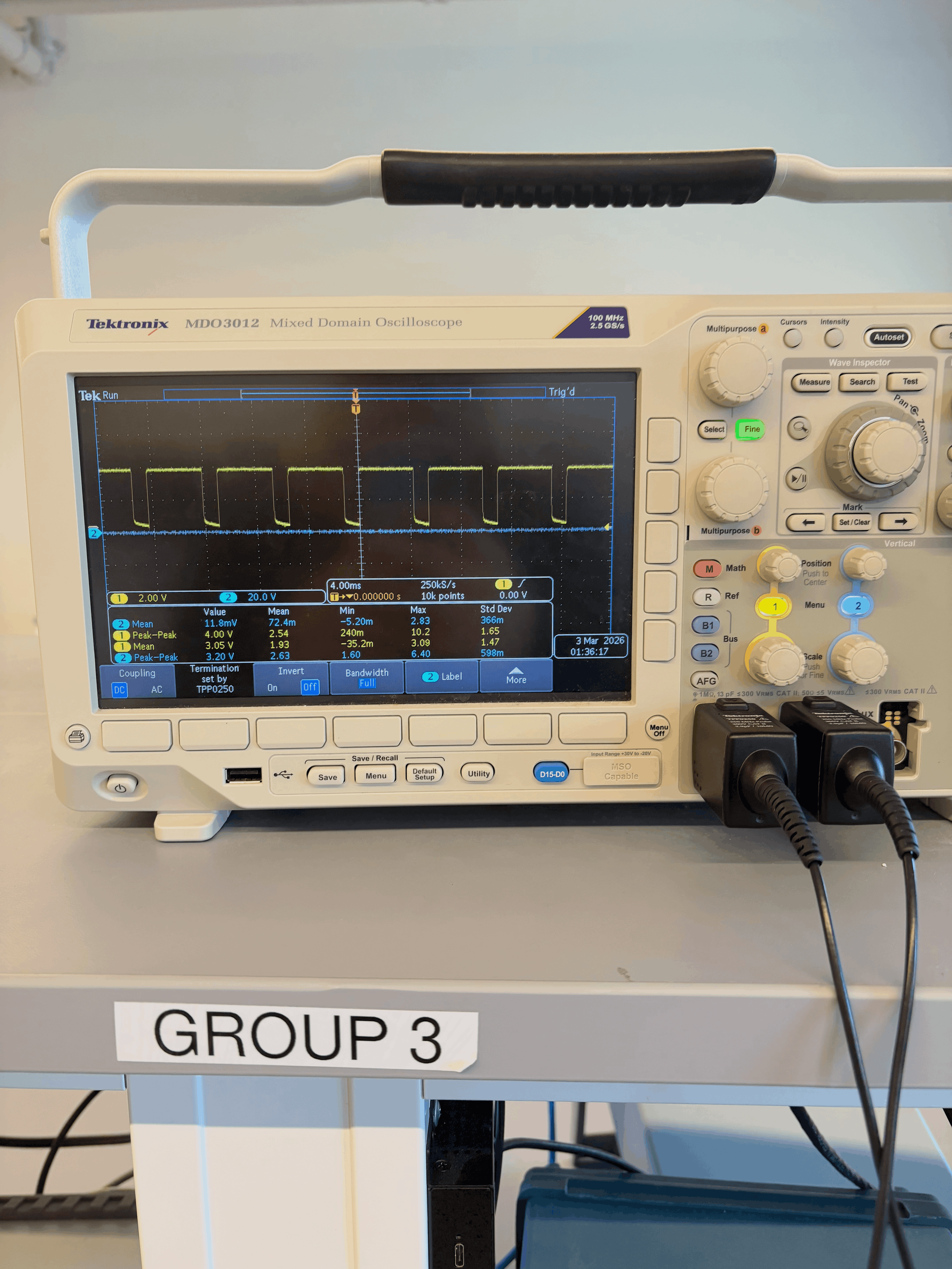 Bench supply + scope setup