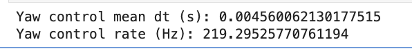 Yaw loop timing