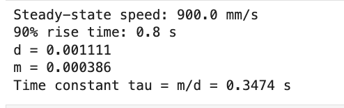 Computed d, m, and tau values