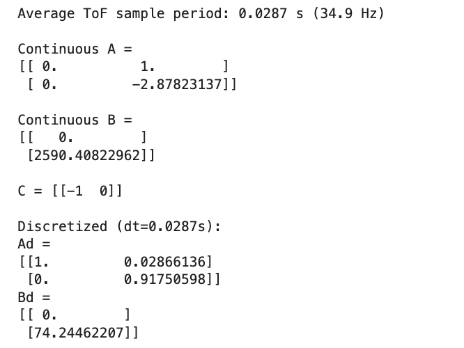 State space matrices and discretization